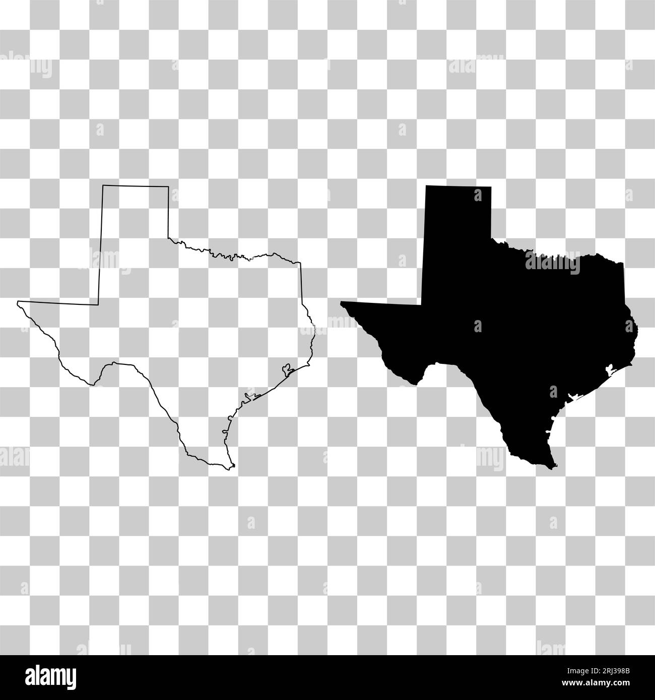 Set of Texas map shape, united states of america. Flat concept vector illustration Stock Vector
