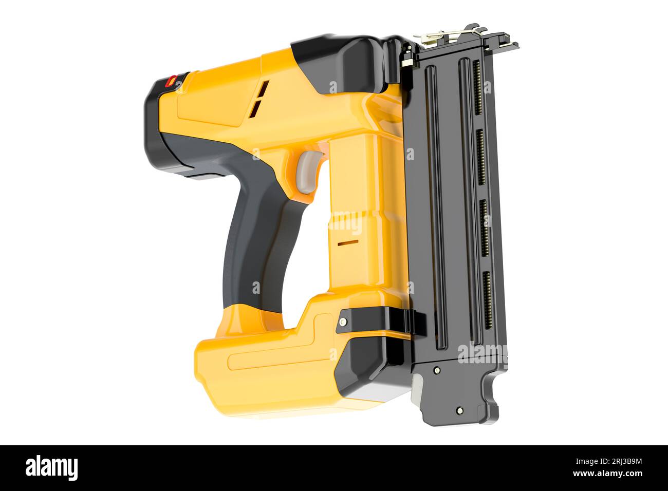 Yellow Electric Brad Nailer, 3D rendering isolated on white background