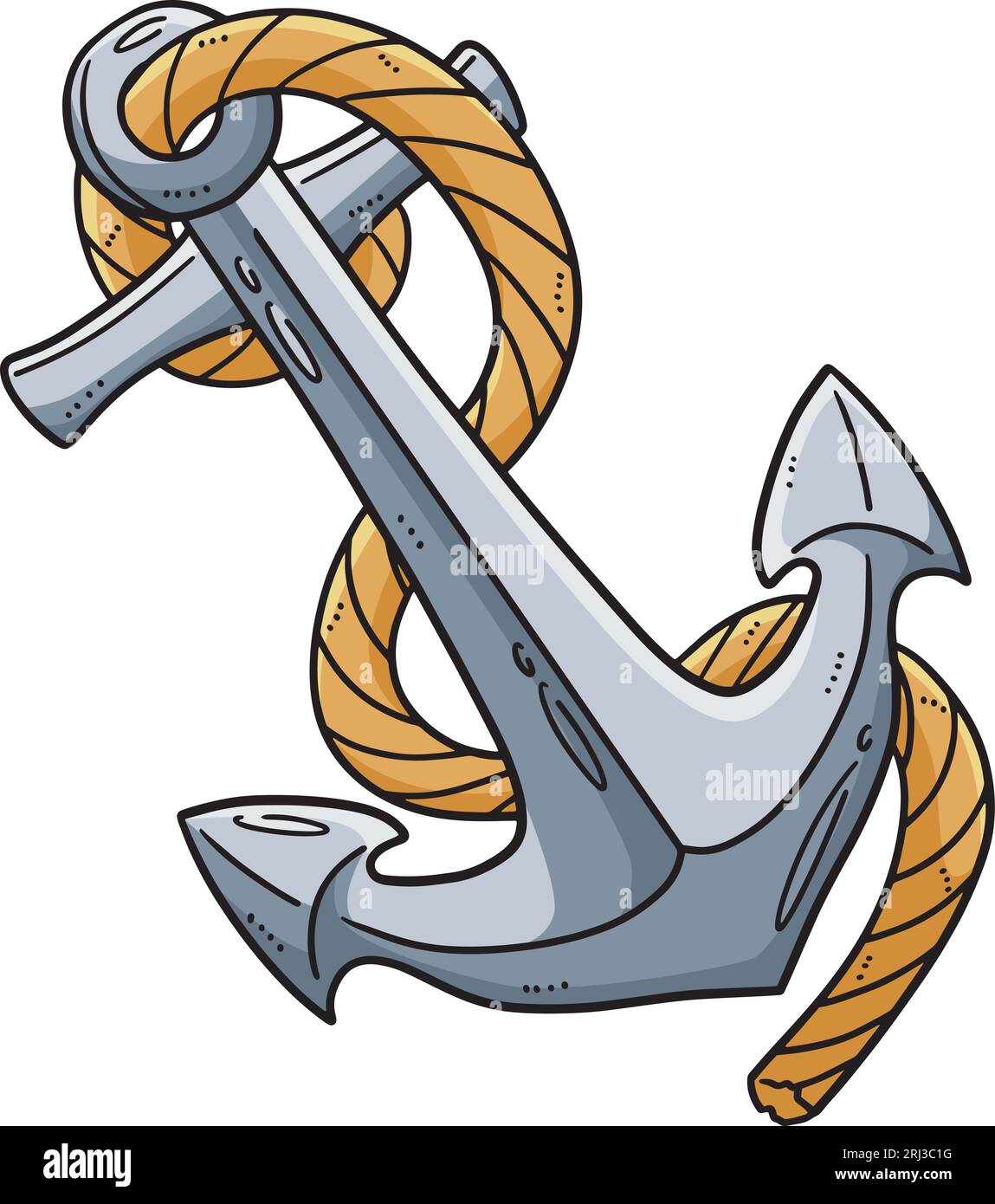 Sea Anchor Cartoon Colored Clipart Illustration Stock Vector Image