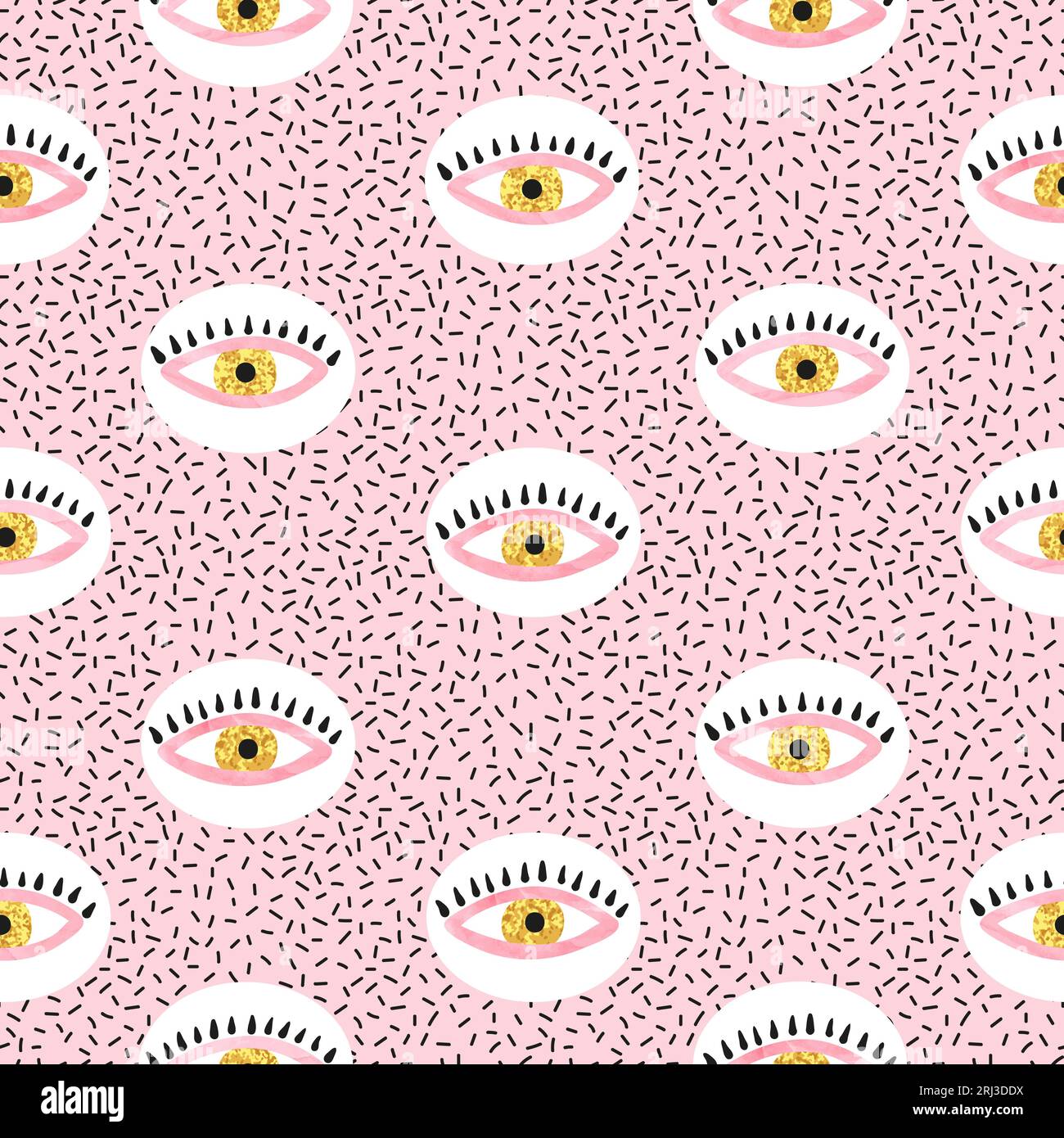 Seamless abstract pattern with eyes. Vector background. Stock Vector