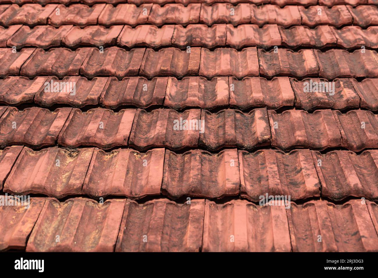 A rust-covered roof that has been worn down by the elements Stock Photo