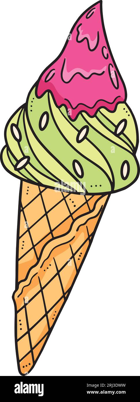 Ice Cream Cartoon Colored Clipart Illustration Stock Vector Image & Art ...