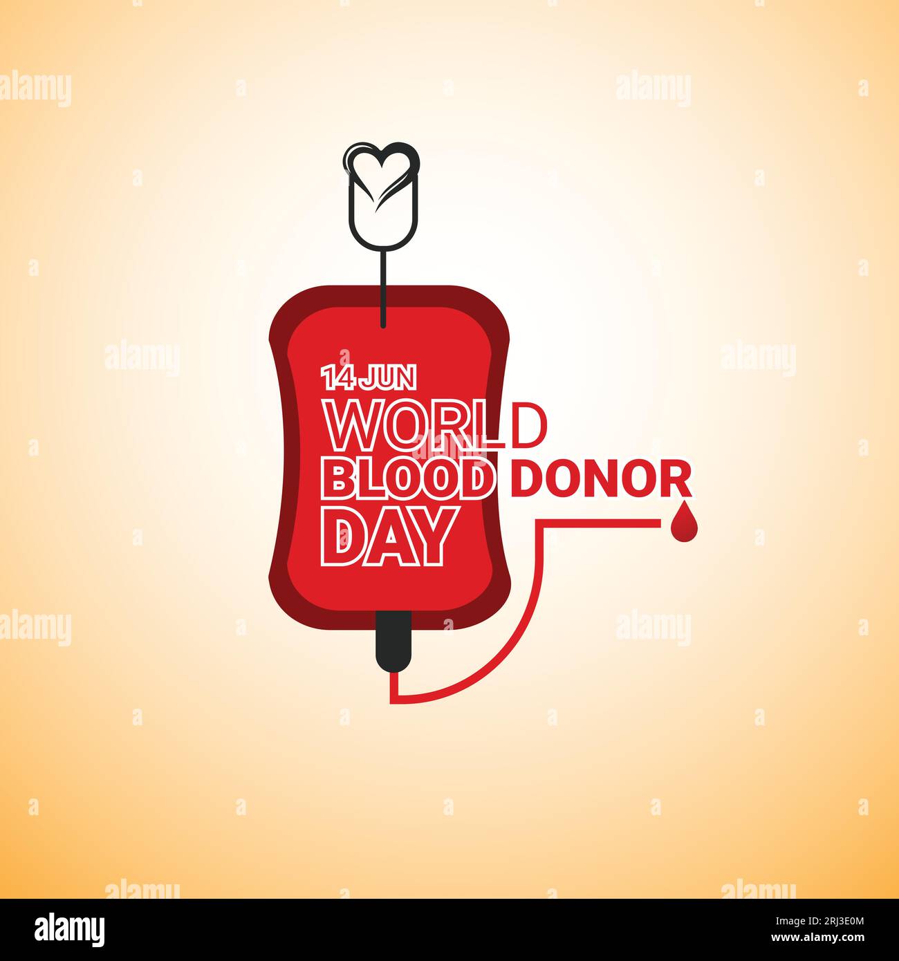 World blood donor day. Injection and blood drop concept. 3D ...