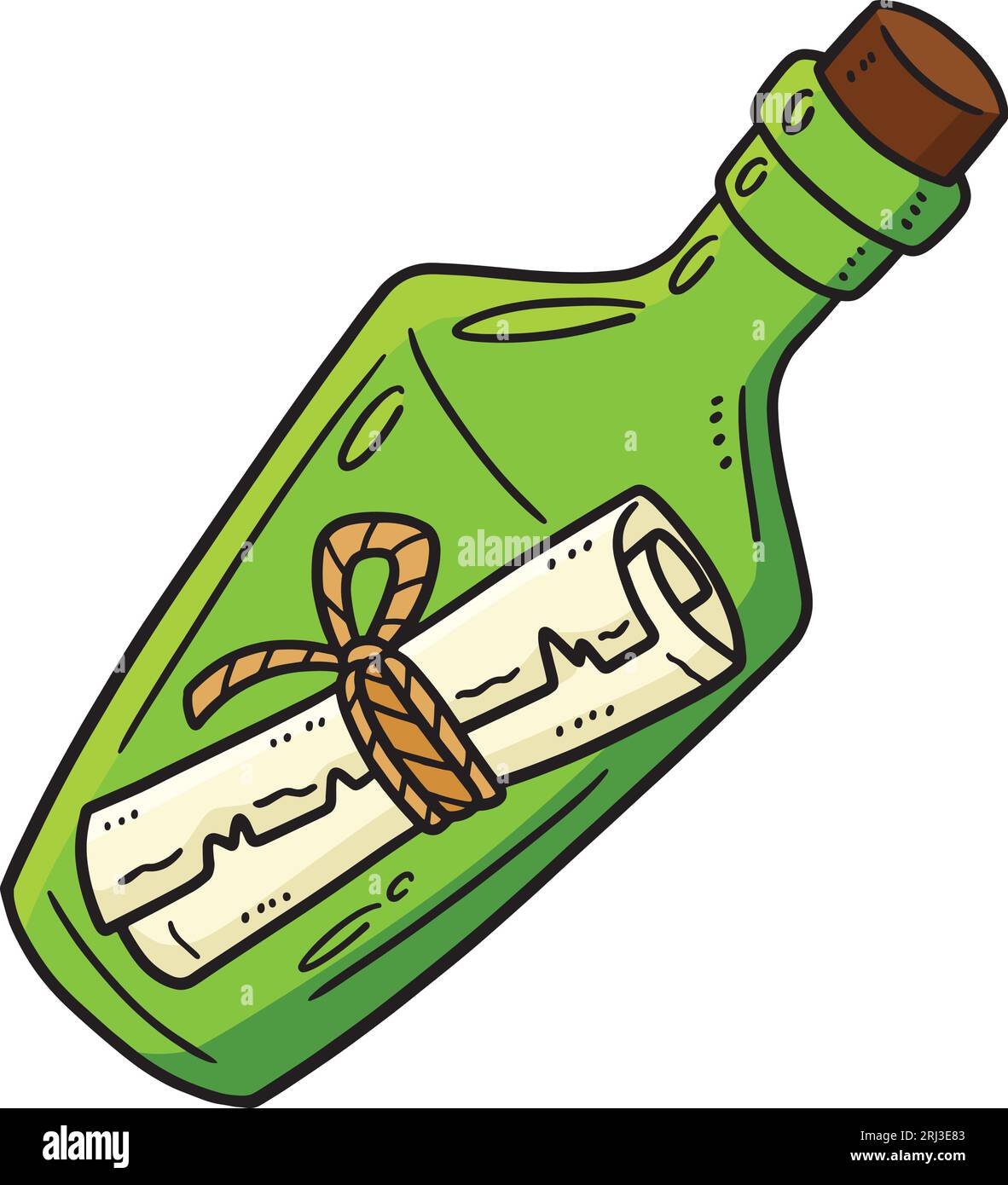 Message in a Bottle Cartoon Colored Clipart Stock Vector Image & Art