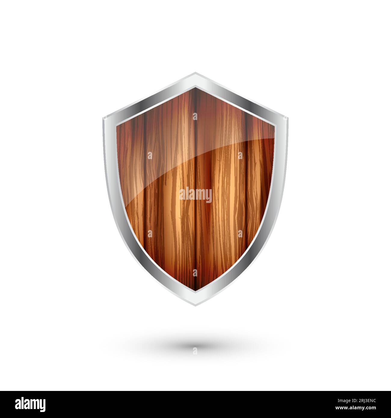 Wooden vintage shield icon. Black heraldic shield. Protection and ...
