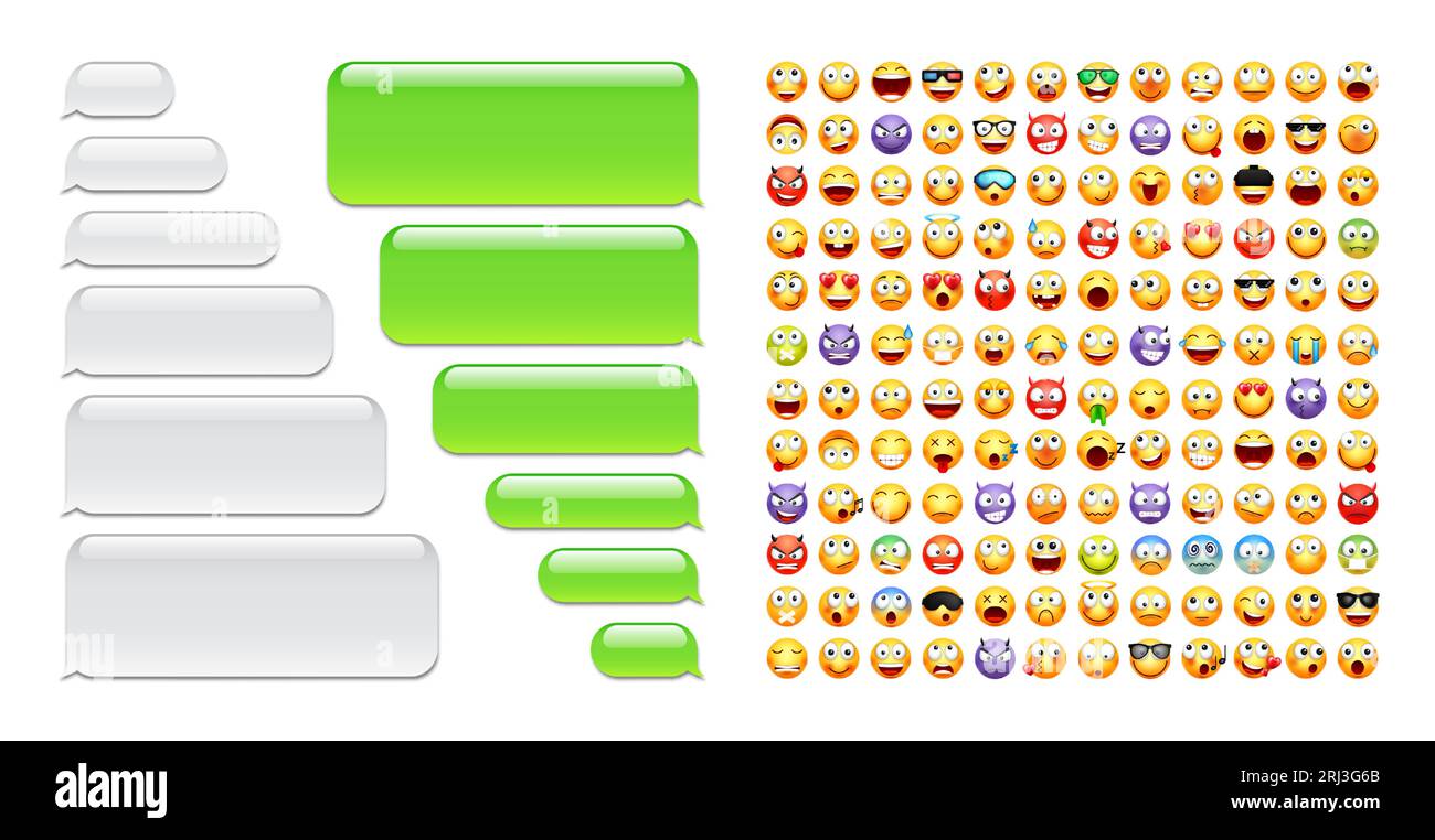Message Box Greenscreen Emoji green screen Stock Vector Images - Alamy