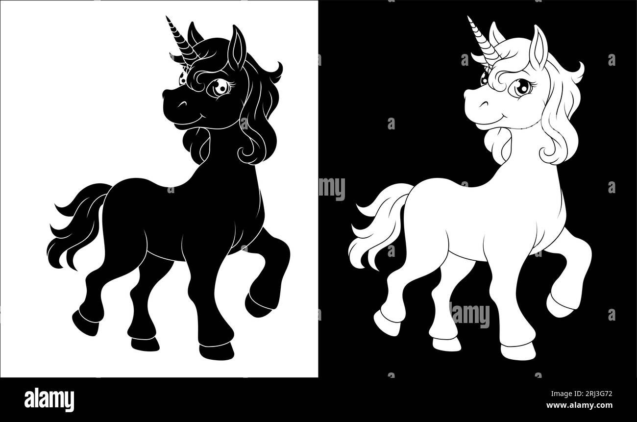 Unicorn Horn Horse Animal Cartoon Mascot From Myth Stock Vector Image & Art Alamy