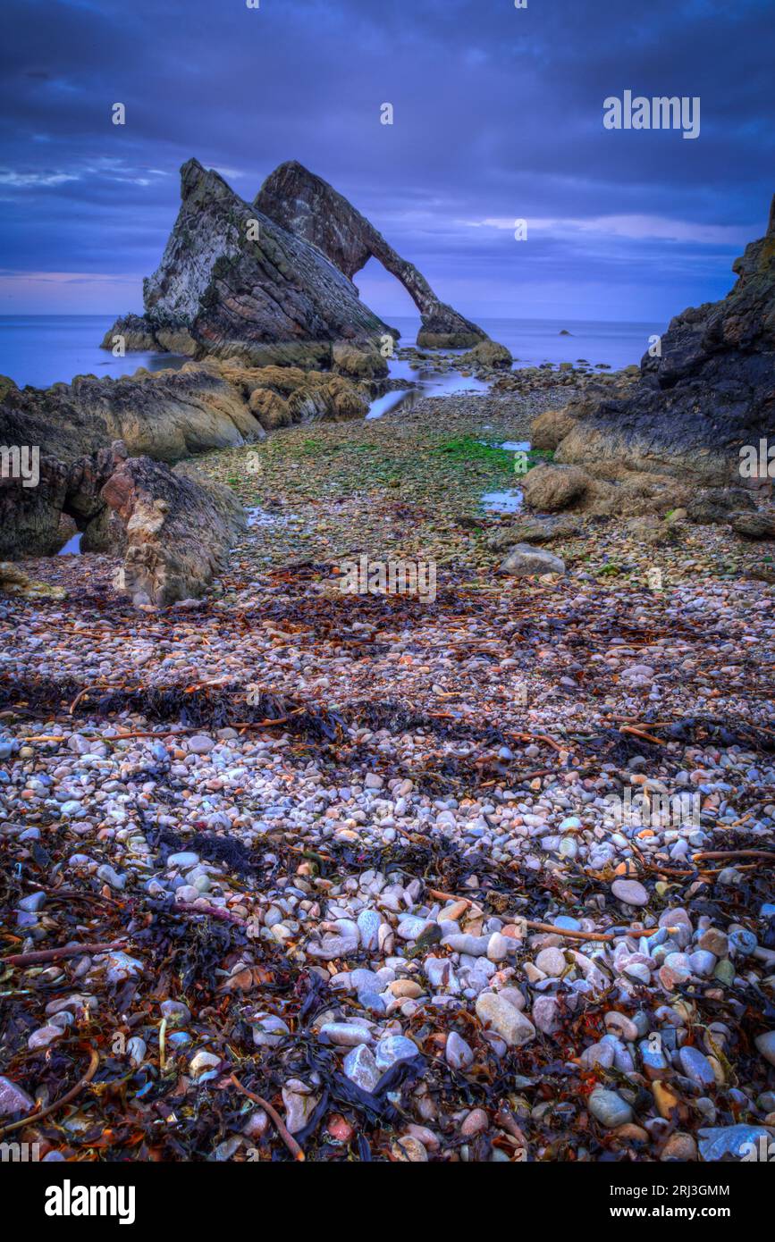 bow fiddle rock portknockie moray scotland. Stock Photo