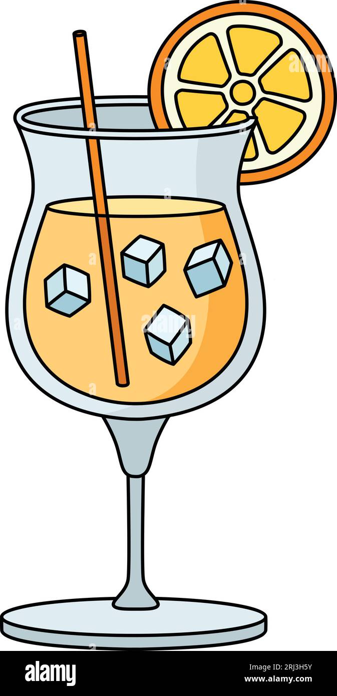 Orange Juice Cocktail Cartoon Colored Clipart Stock Vector Image & Art -  Alamy