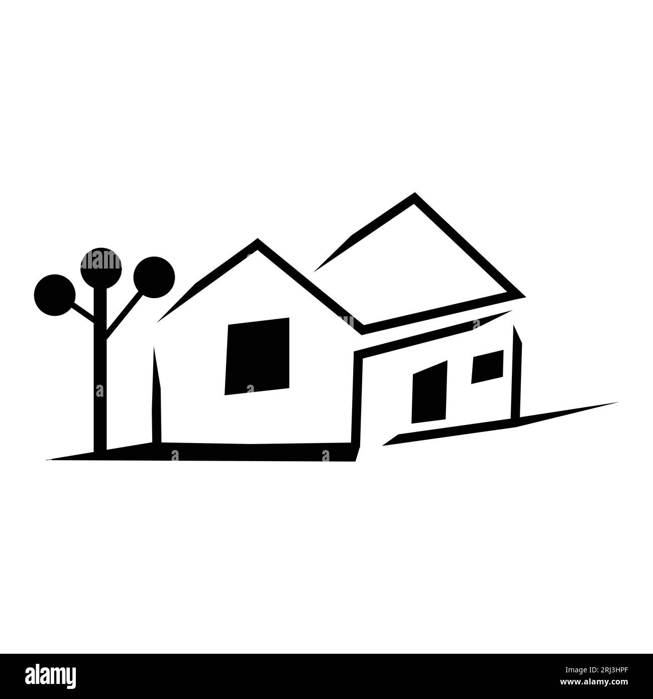 house icon. black and white vector illustration Stock Vector Image ...