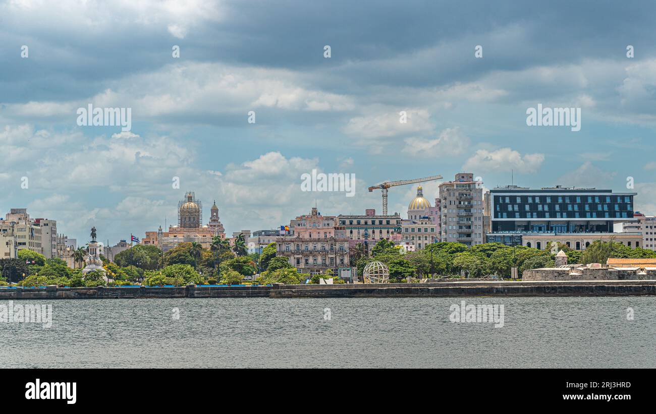 Cuba, Havana. View of the panorama of Havana from the side of the defensive fortifications. Stock Photo