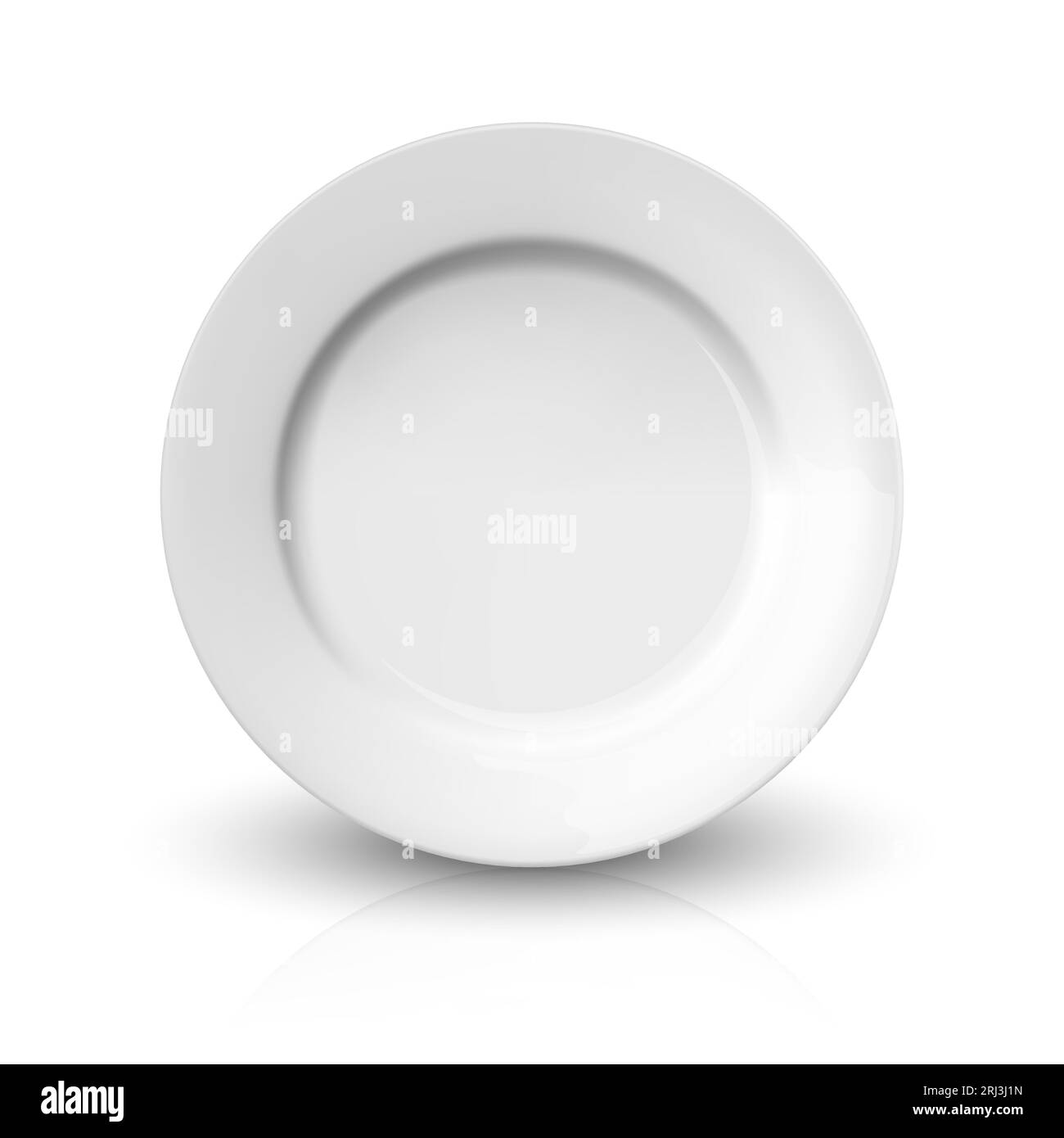 Vector 3d Realistic White Empty Porcelain, Ceramic Plate Icon Closeup ...