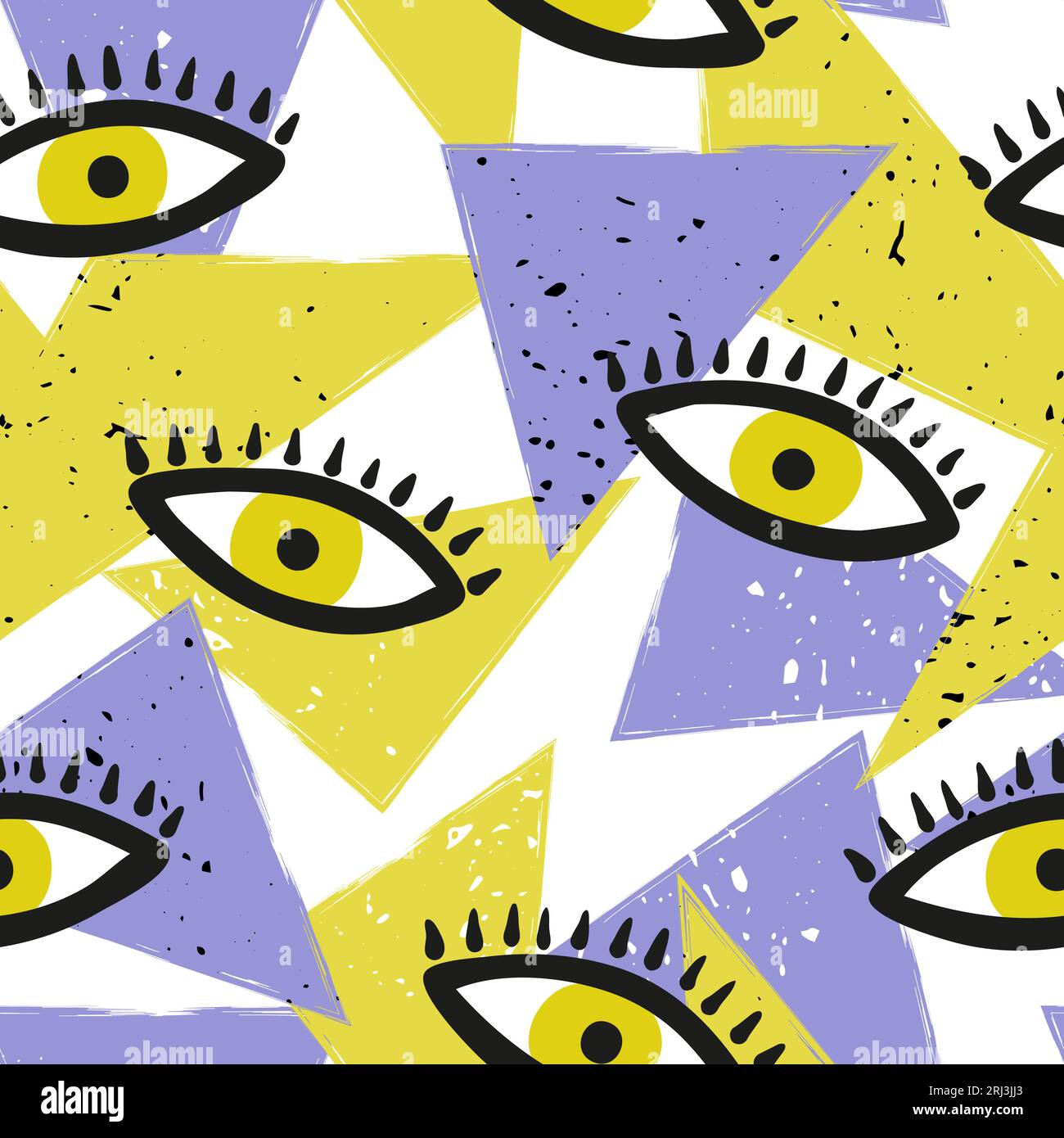 Seamless abstract pattern with eyes. Vector background. Stock Vector