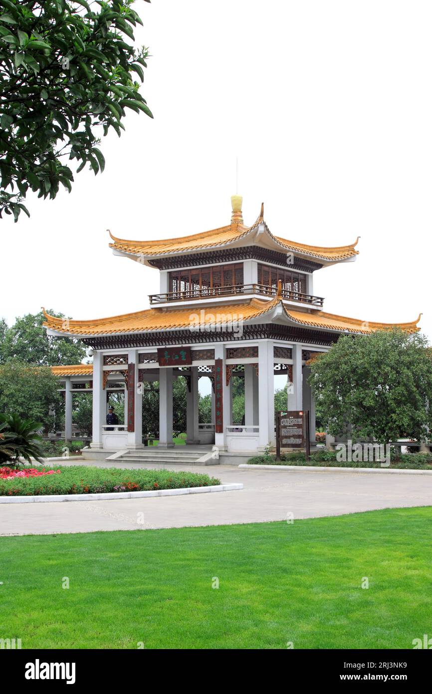 Changsha City, April 12: Wangjiang Pavilion in Xiangjiang Orange Island on April 12, 2012, Changsha City, Hunan, China Stock Photo