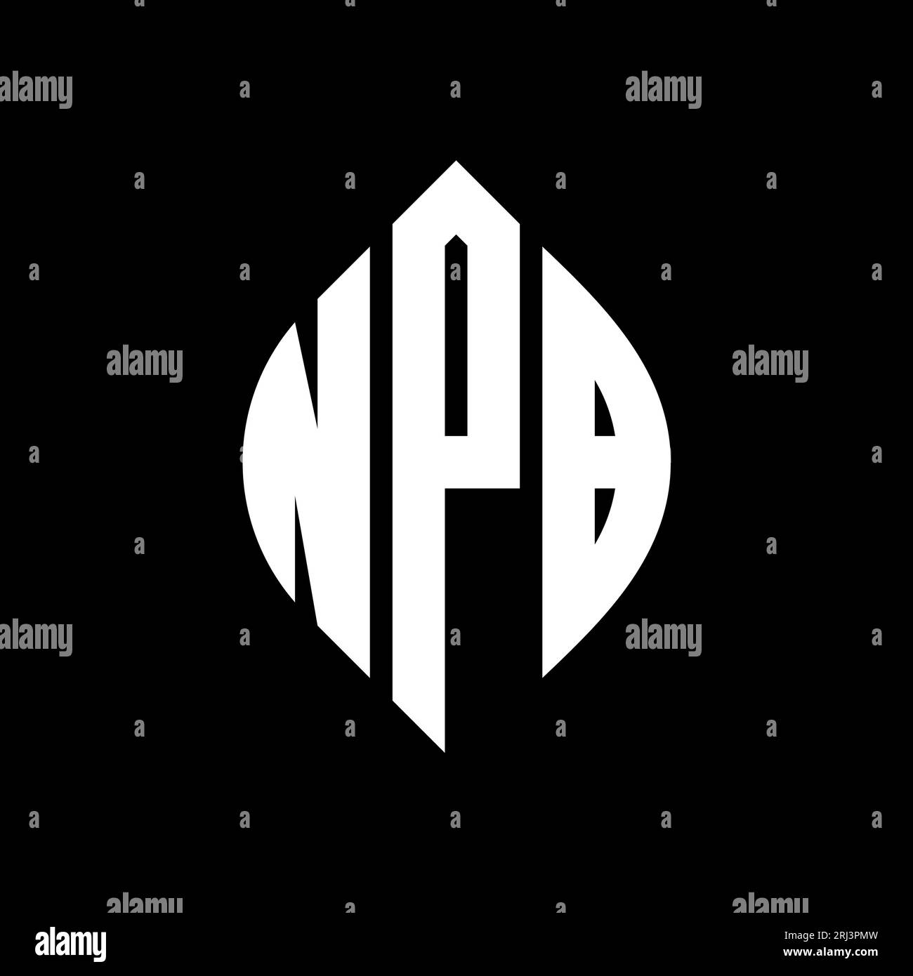 NPB circle letter logo design with circle and ellipse shape. NPB