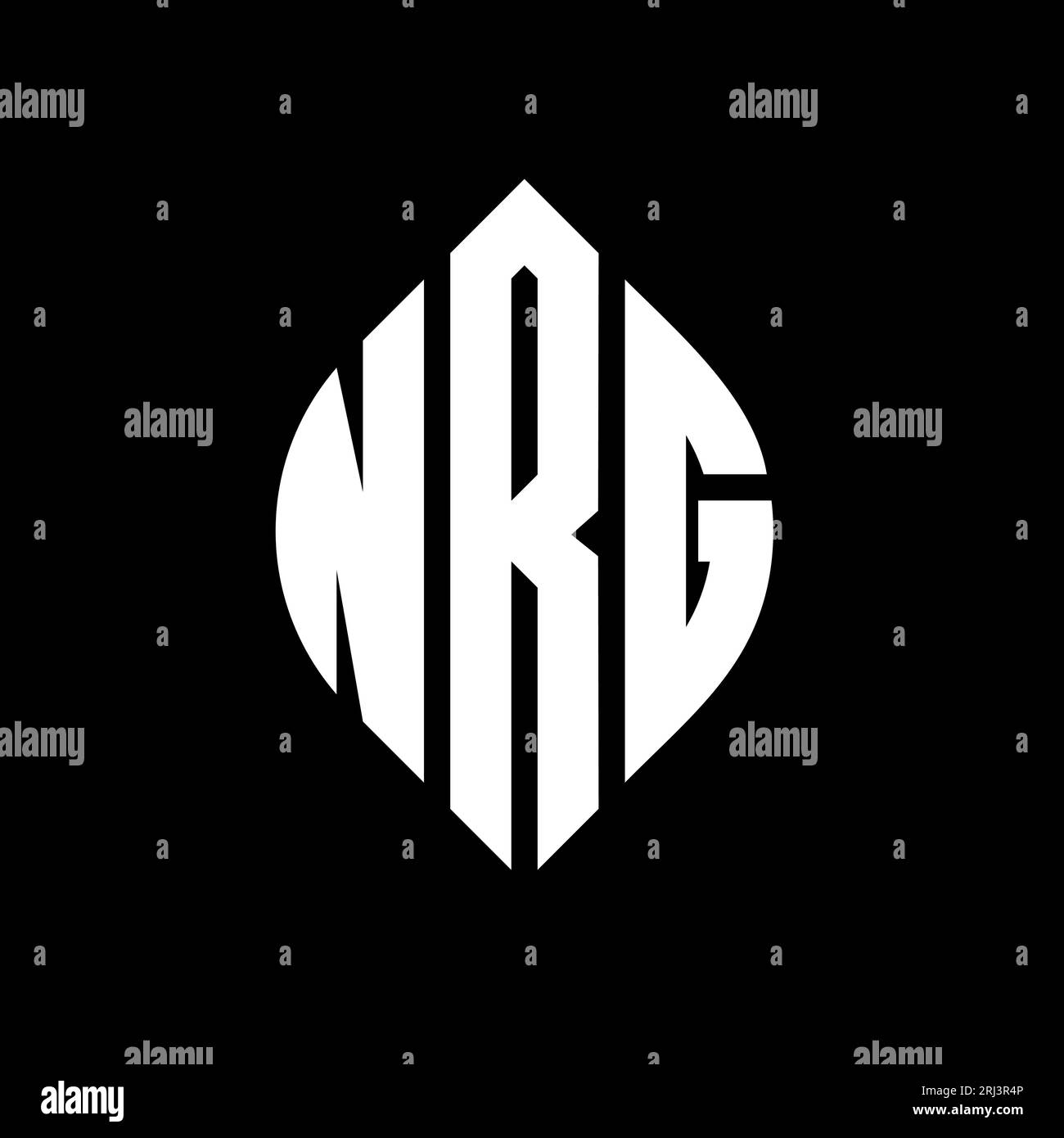 NRG circle letter logo design with circle and ellipse shape. NRG ellipse letters with typographic style. The three initials form a circle logo. NRG Ci Stock Vector