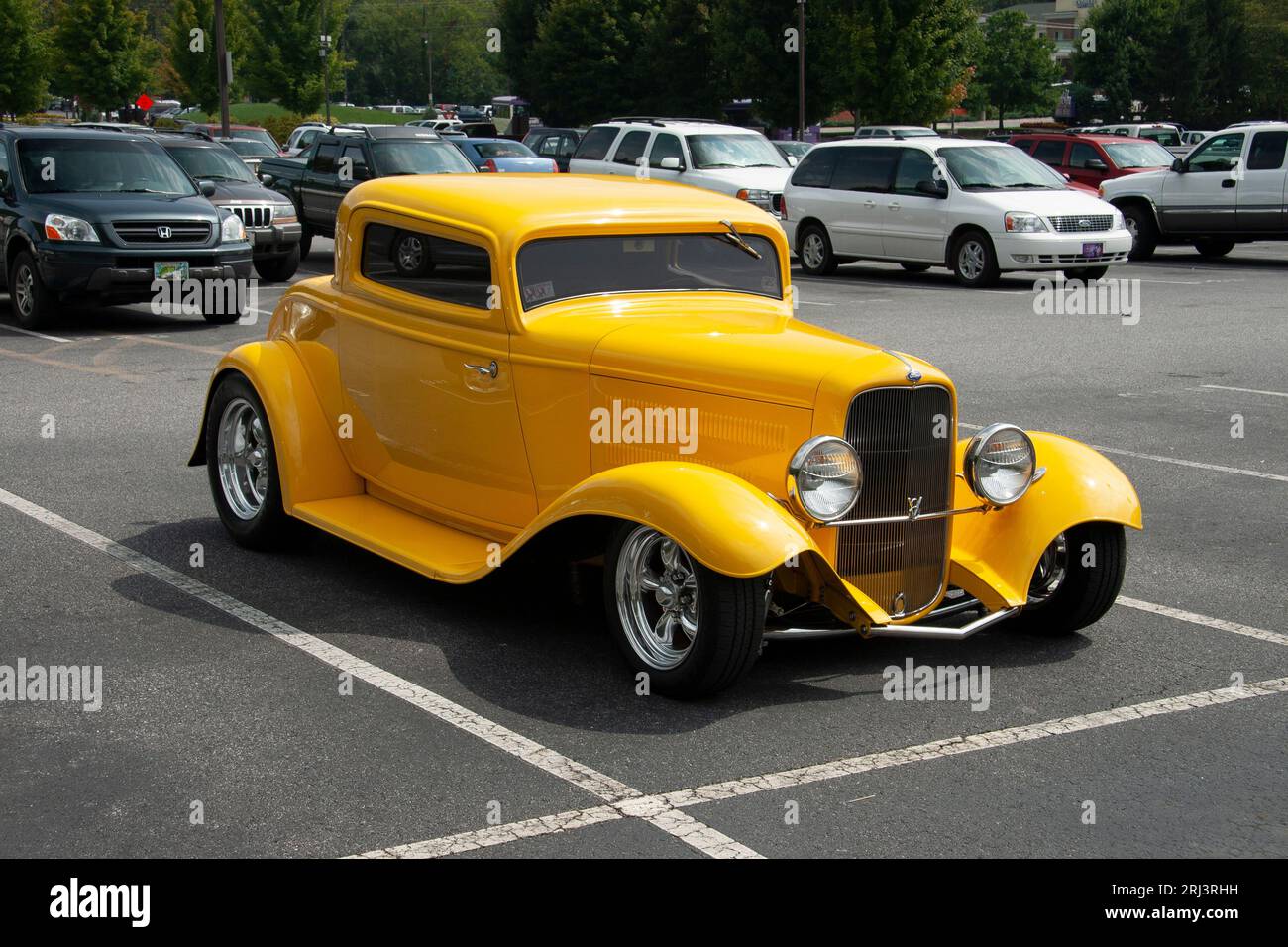 A Vintage Ford Car in the parking lot of Harrahs Cherokee Casino North Carolina 2009 Stock Photo