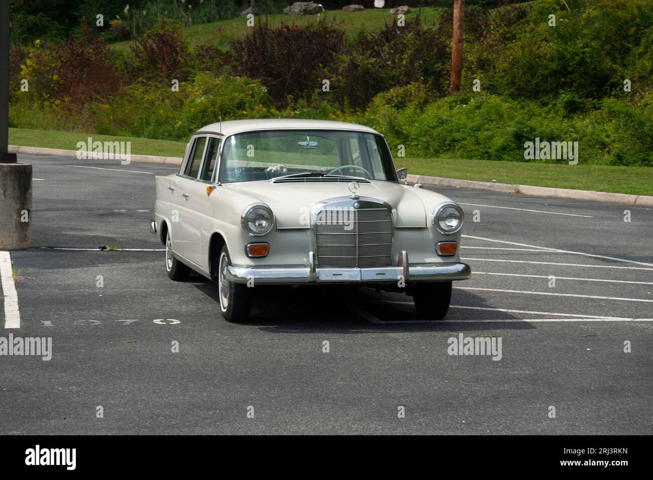 A Vintage Mercedes Benz in the parking lot of Harrahs Cherokee Casino North Carolina 2009 Stock Photo