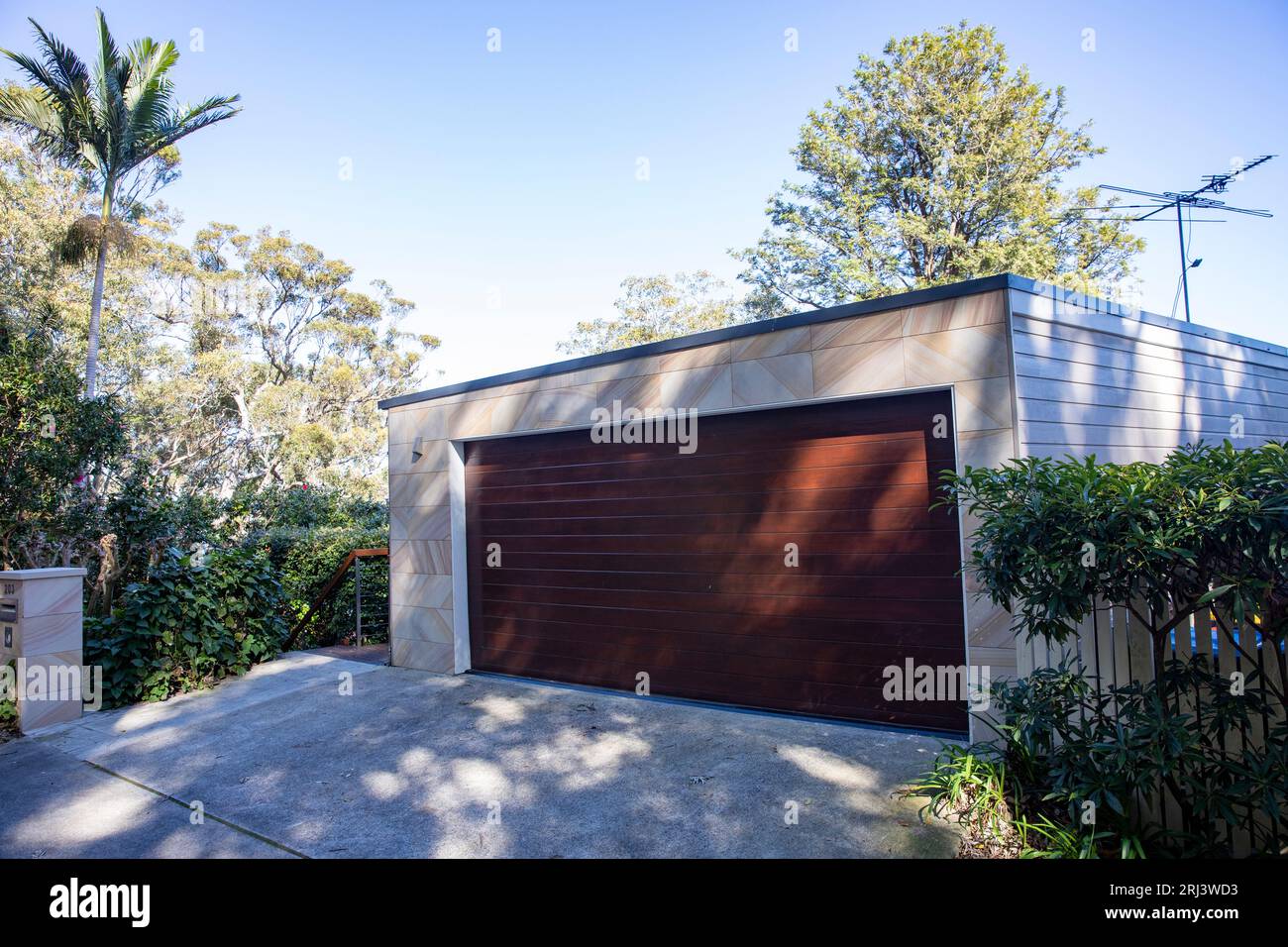 Australia, garage and garage door at a home in Avalon Beach Sydney,NSW