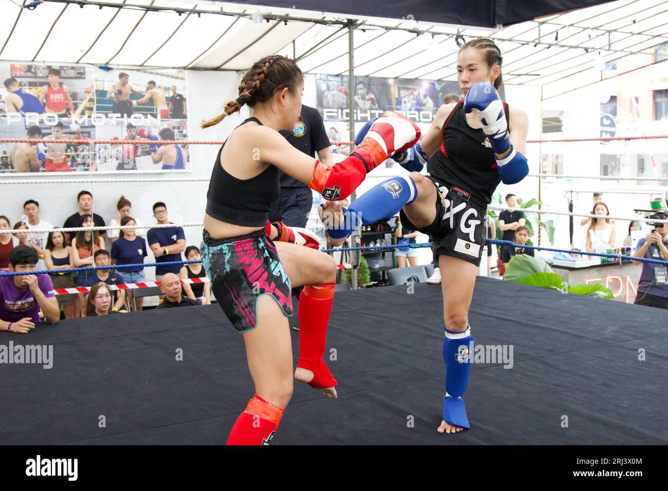 Muay Thai Girl Power Stock Photo Alamy