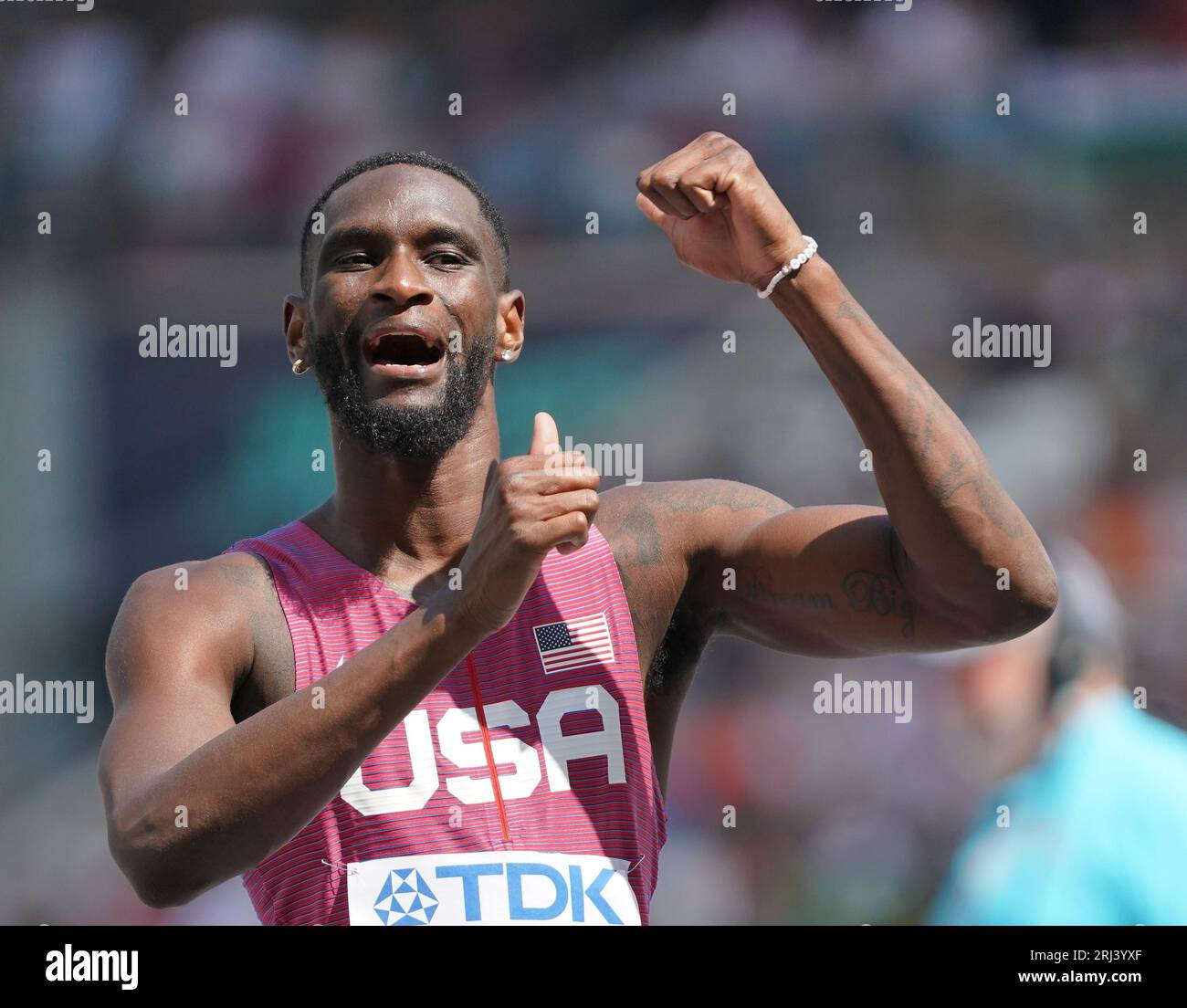 Shelby McEwen of USA in action on High Jump Men qualification during