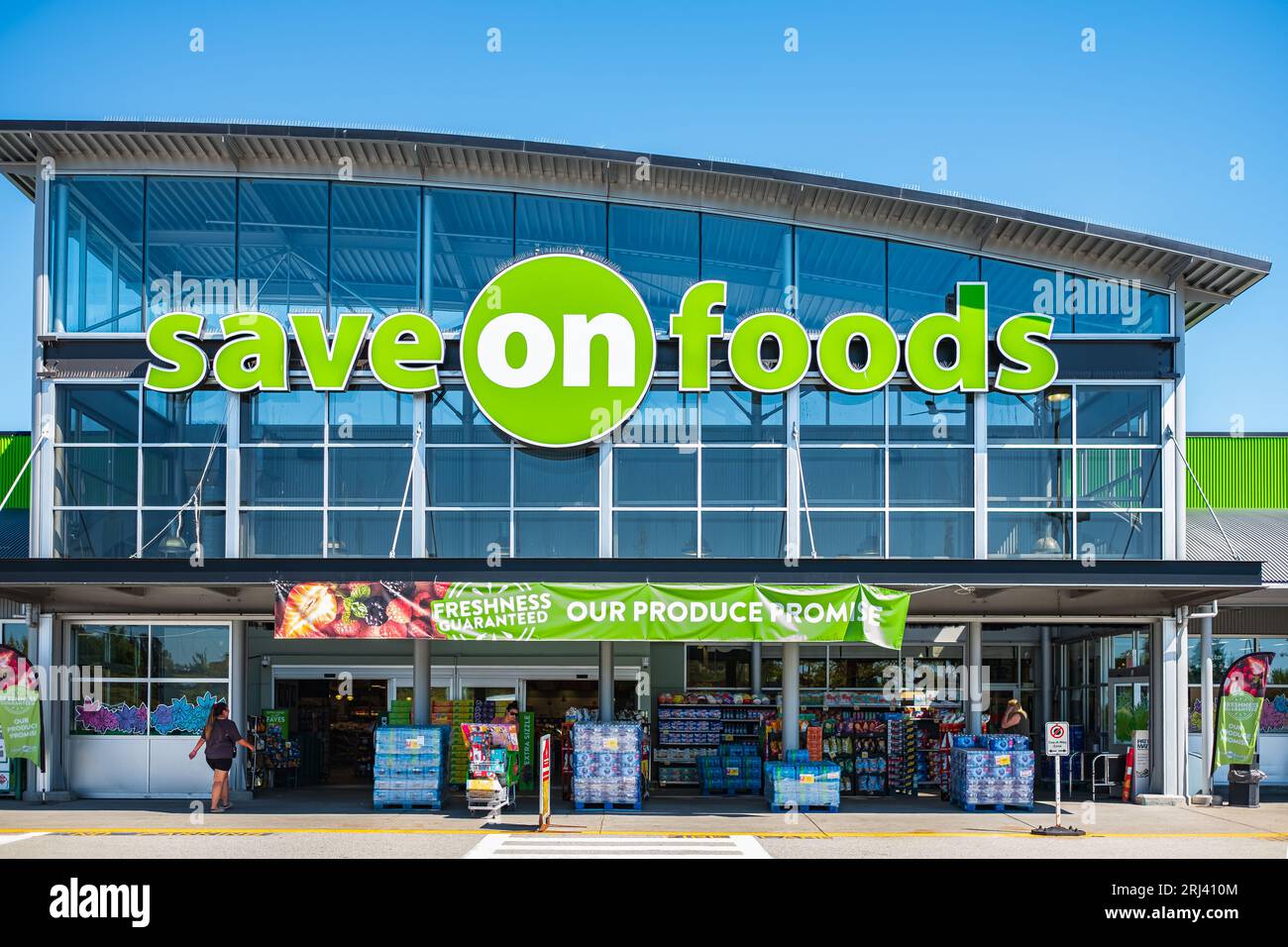 Exterior facade of a Save on foods grocery store in Vancouver British
