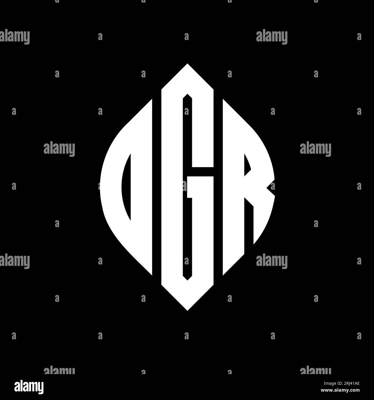 OGR circle letter logo design with circle and ellipse shape. OGR ...