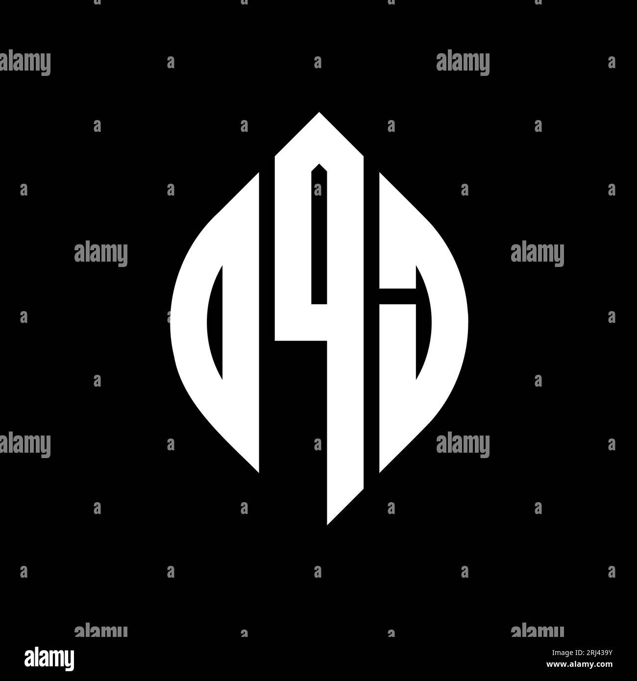 OQJ circle letter logo design with circle and ellipse shape. OQJ ...