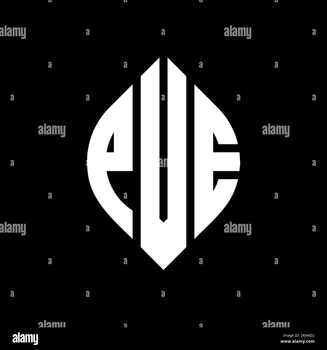 PVE circle letter logo design with circle and ellipse shape. PVE ellipse letters with