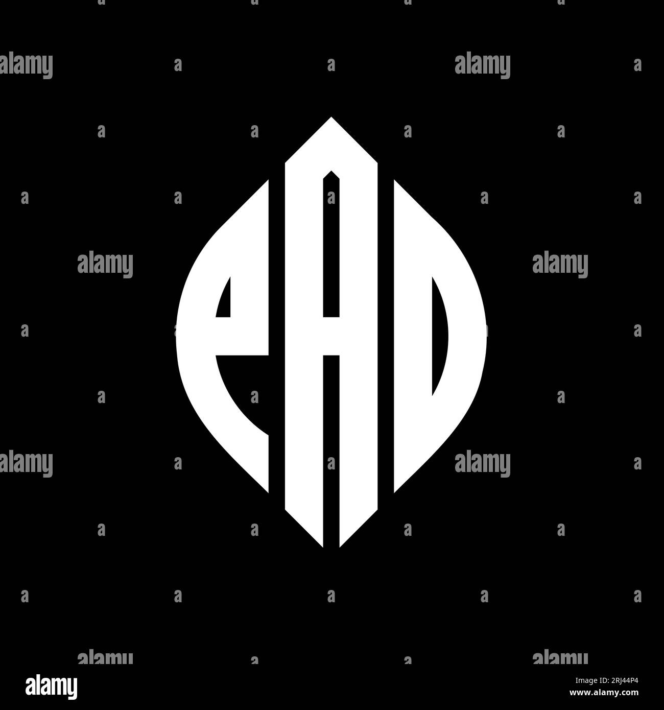 PAO circle letter logo design with circle and ellipse shape. PAO