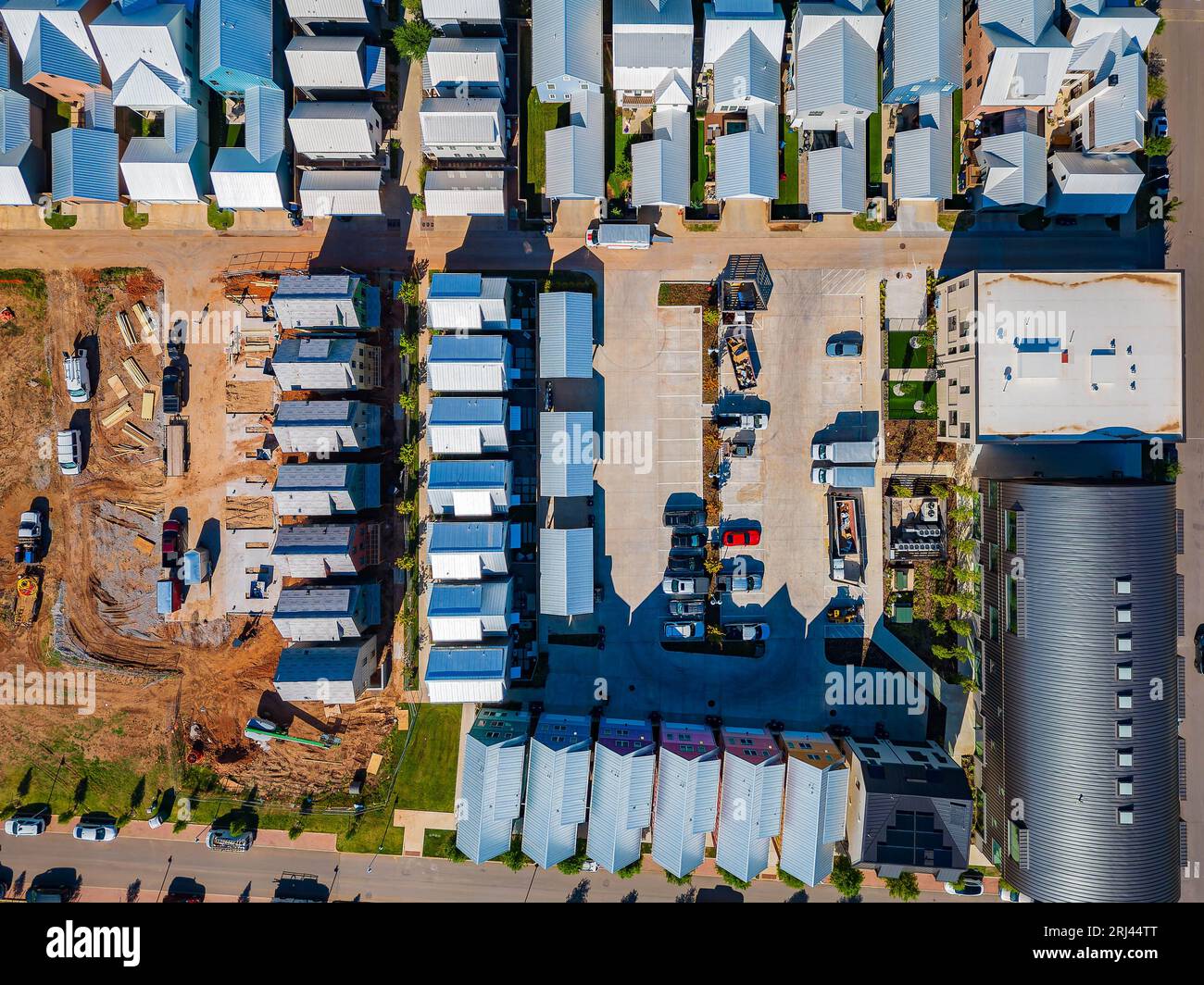 Aerial view of the residence building at Wheeler District, Oklahoma