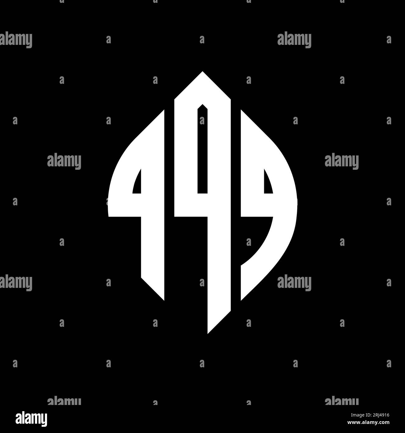 Qqqo QQQ circle letter logo design with circle and ellipse shape. QQQ ...