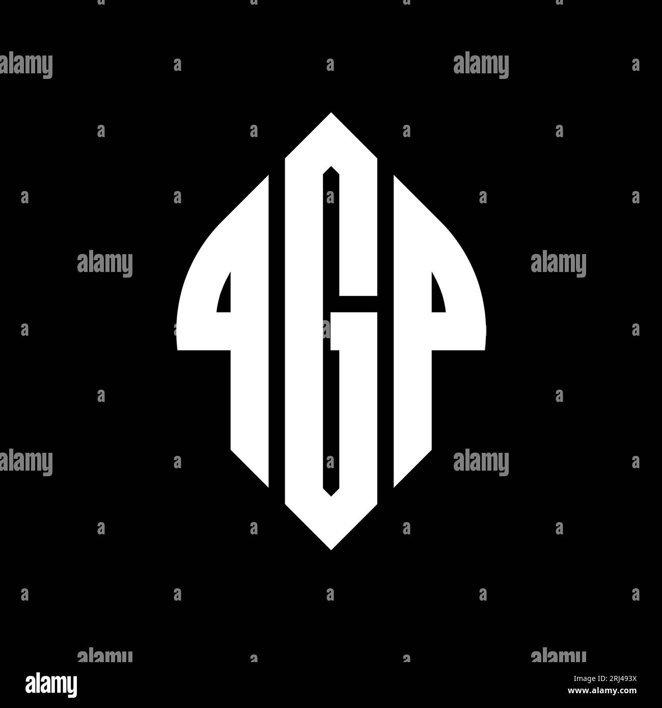 QGP circle letter logo design with circle and ellipse shape. QGP ...