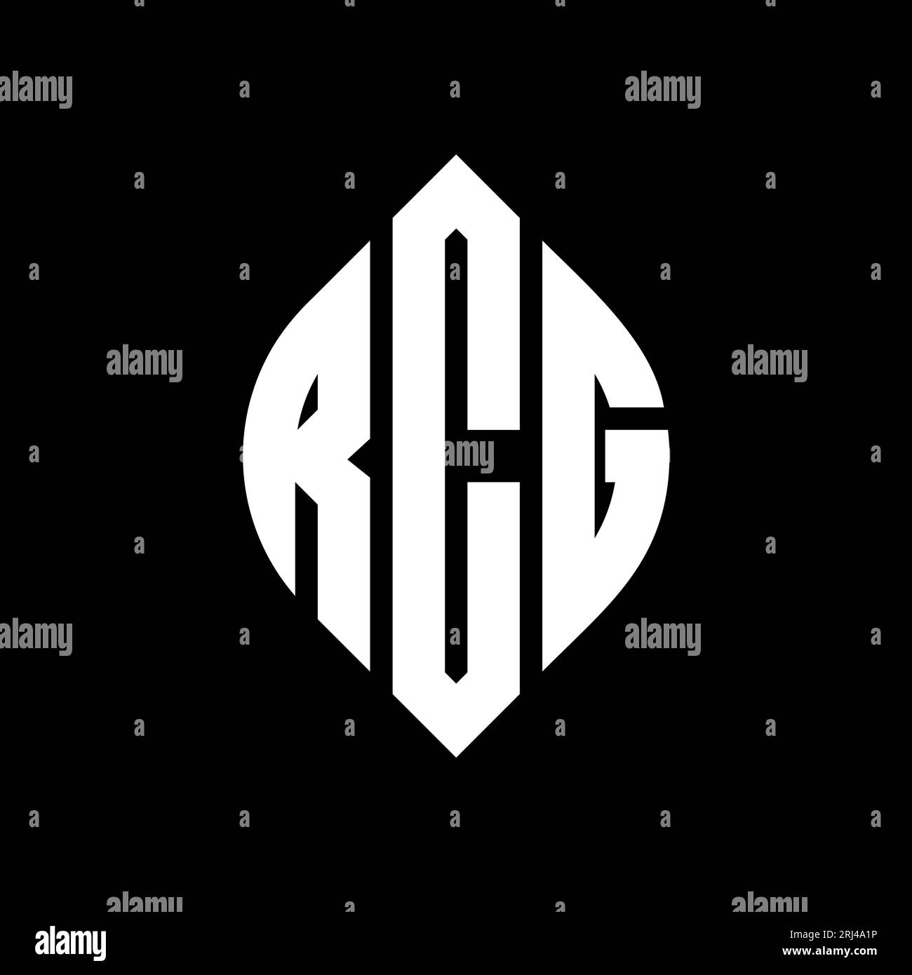 RCG circle letter logo design with circle and ellipse shape. RCG