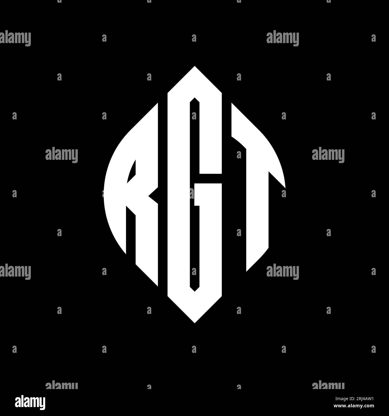 RGT circle letter logo design with circle and ellipse shape. RGT ...