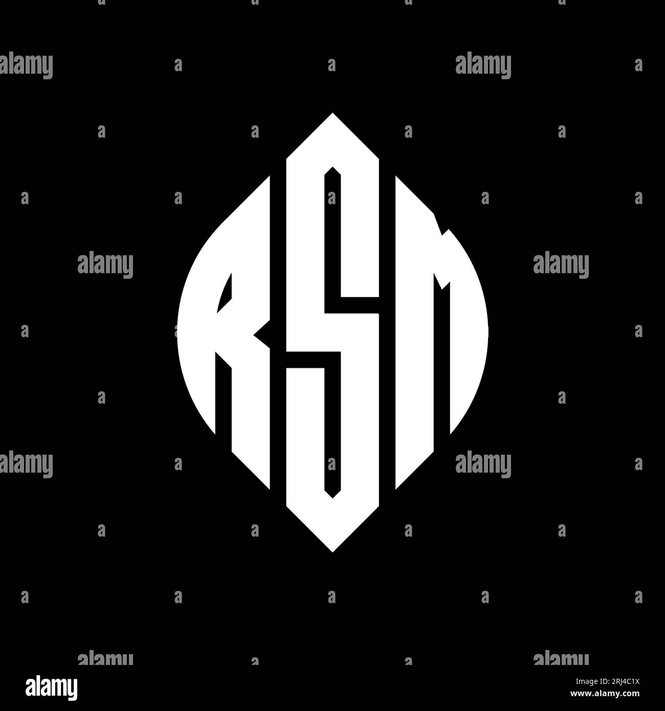 RSM circle letter logo design with circle and ellipse shape. RSM