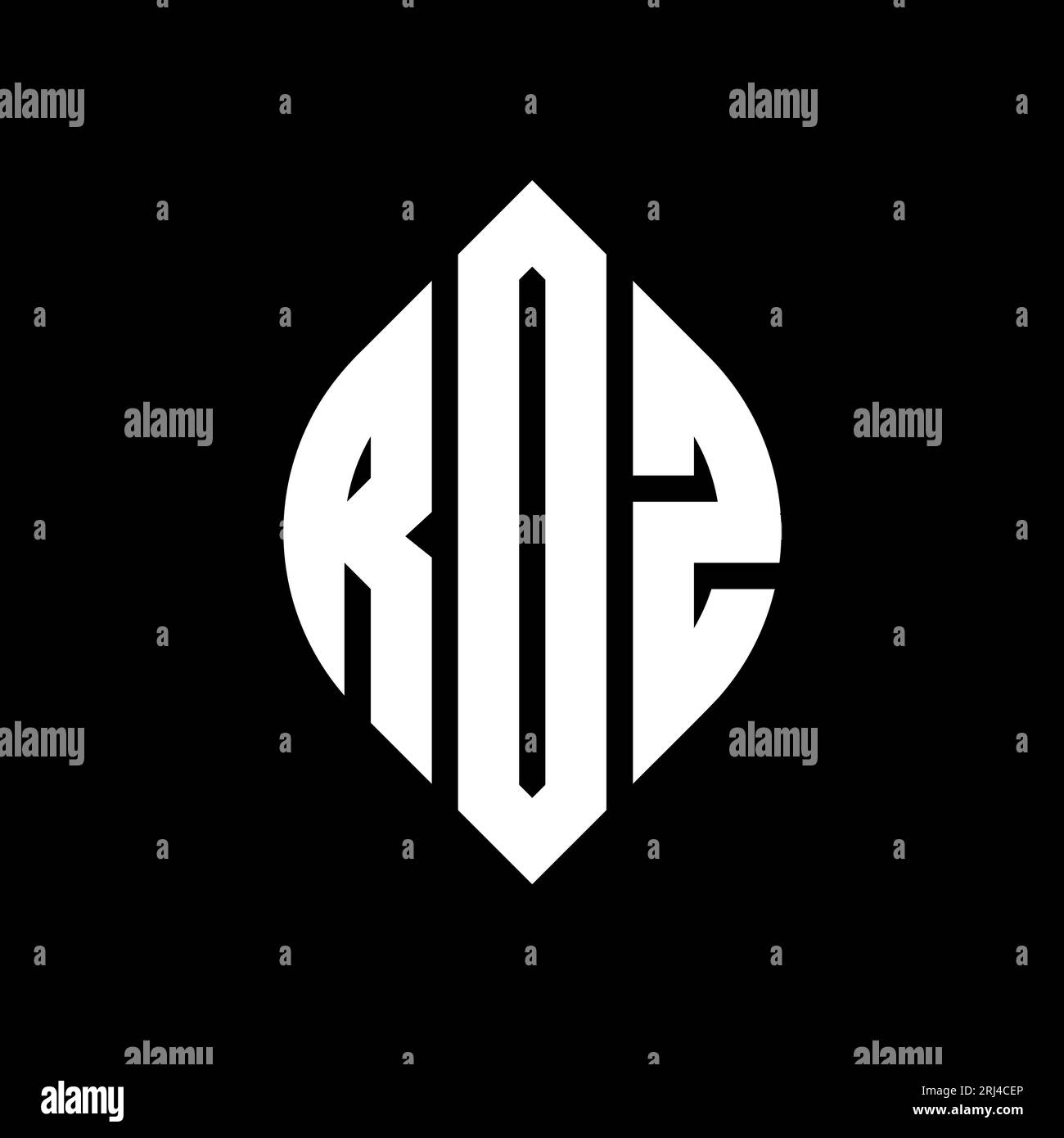 ROZ circle letter logo design with circle and ellipse shape. ROZ ...