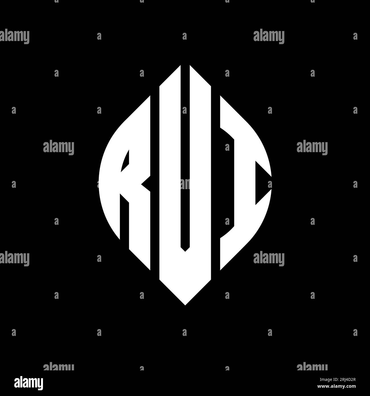 RVI circle letter logo design with circle and ellipse shape. RVI