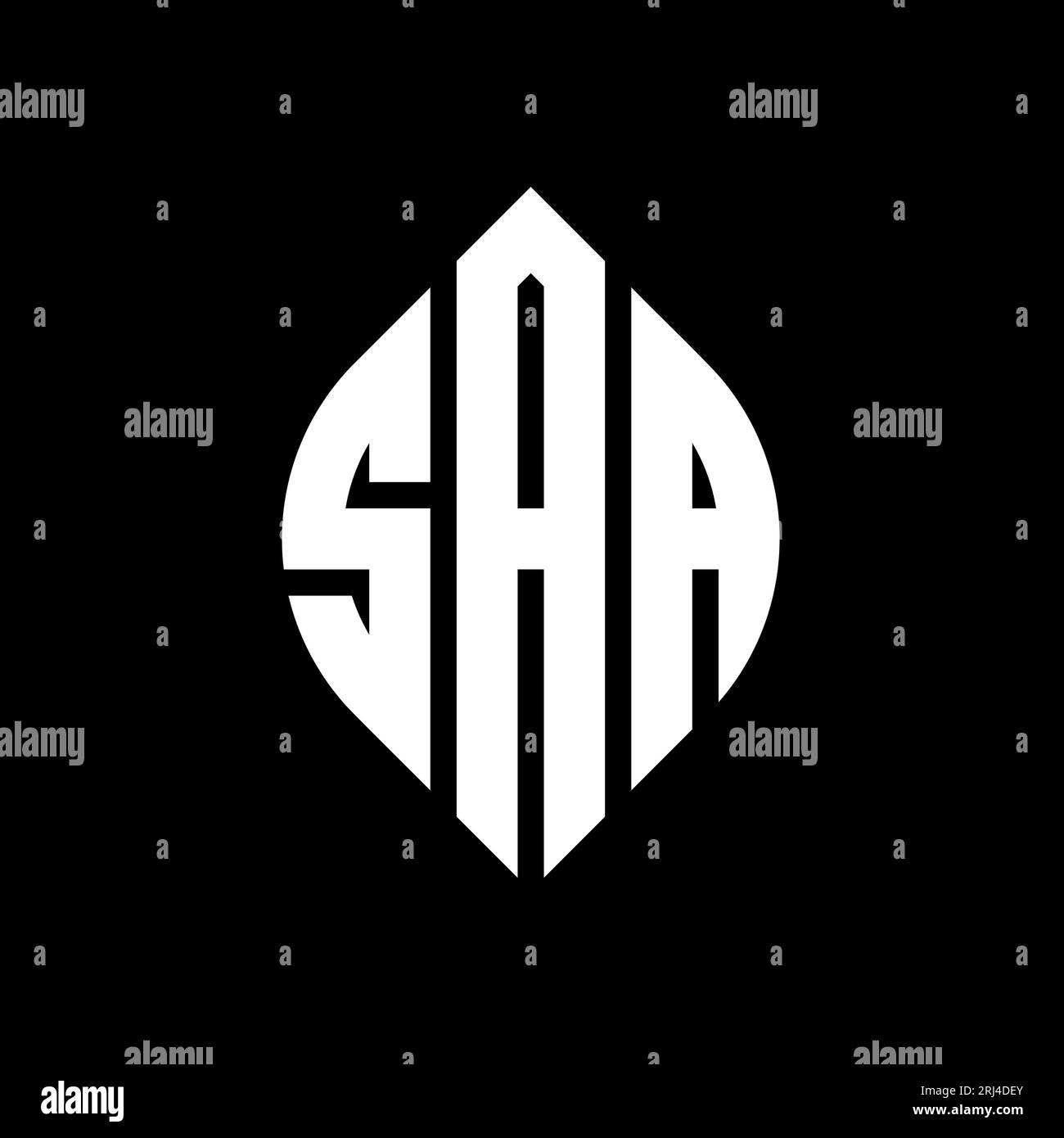SAA circle letter logo design with circle and ellipse shape. SAA