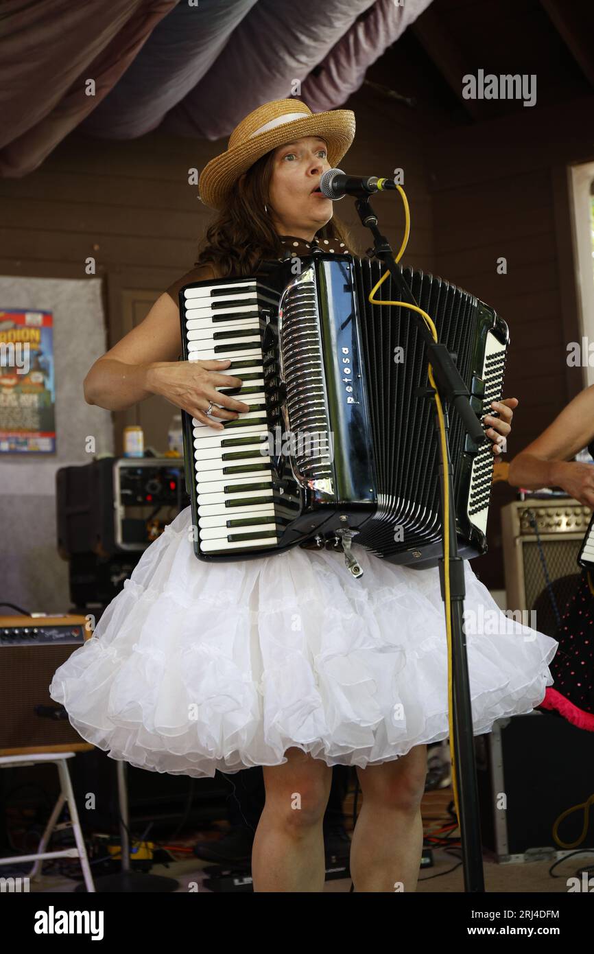 Cotati, California, USA. 20th Aug, 2023. “Those Darn Accordions” light