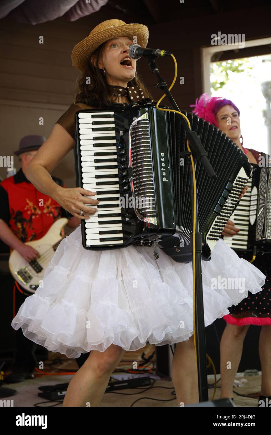 Cotati, California, USA. 20th Aug, 2023. “Those Darn Accordions” light