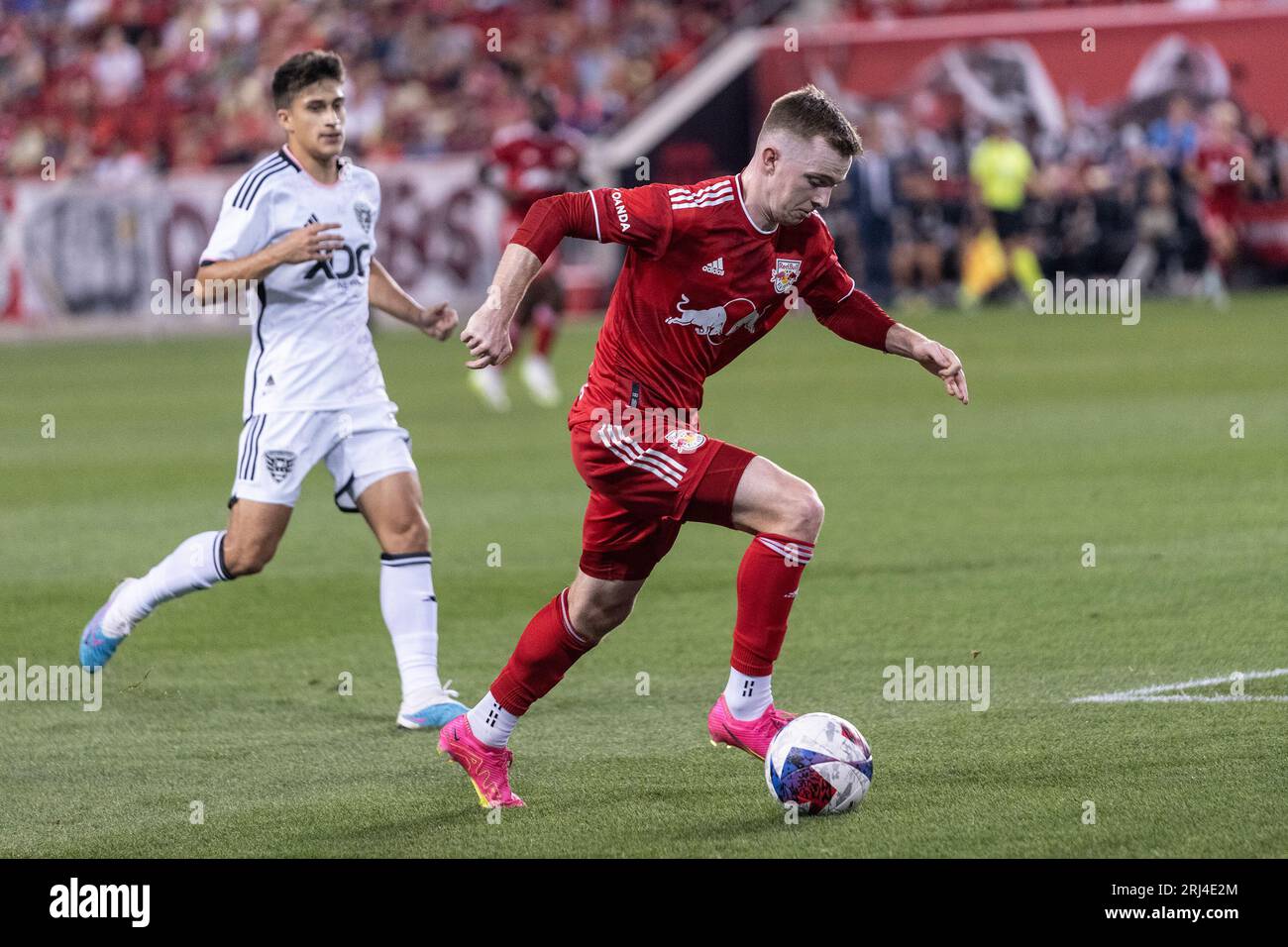 Harrison, USA. 20th Aug, 2023. Cameron Harper (17) of New York Red