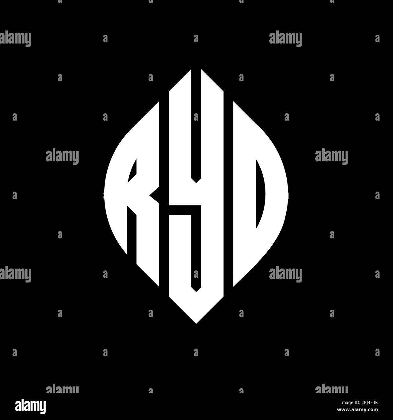 RYD circle letter logo design with circle and ellipse shape. RYD ...