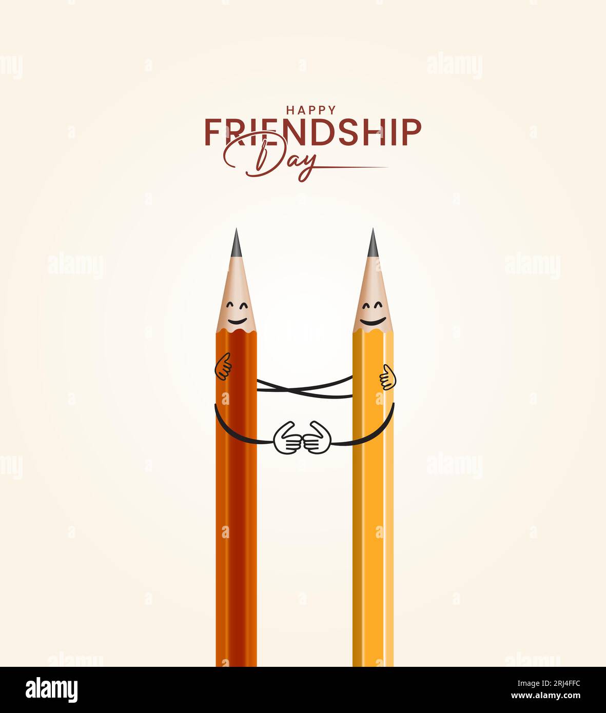 Happy Friendship Day, Creative concept. 3D illustration. Stock Vector