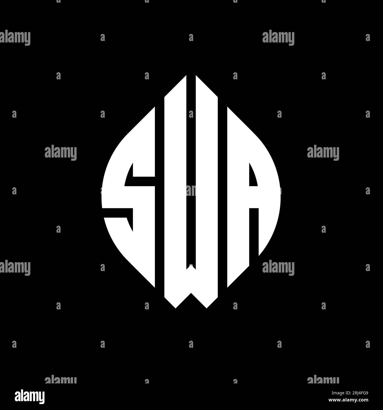 SWA circle letter logo design with circle and ellipse shape. SWA
