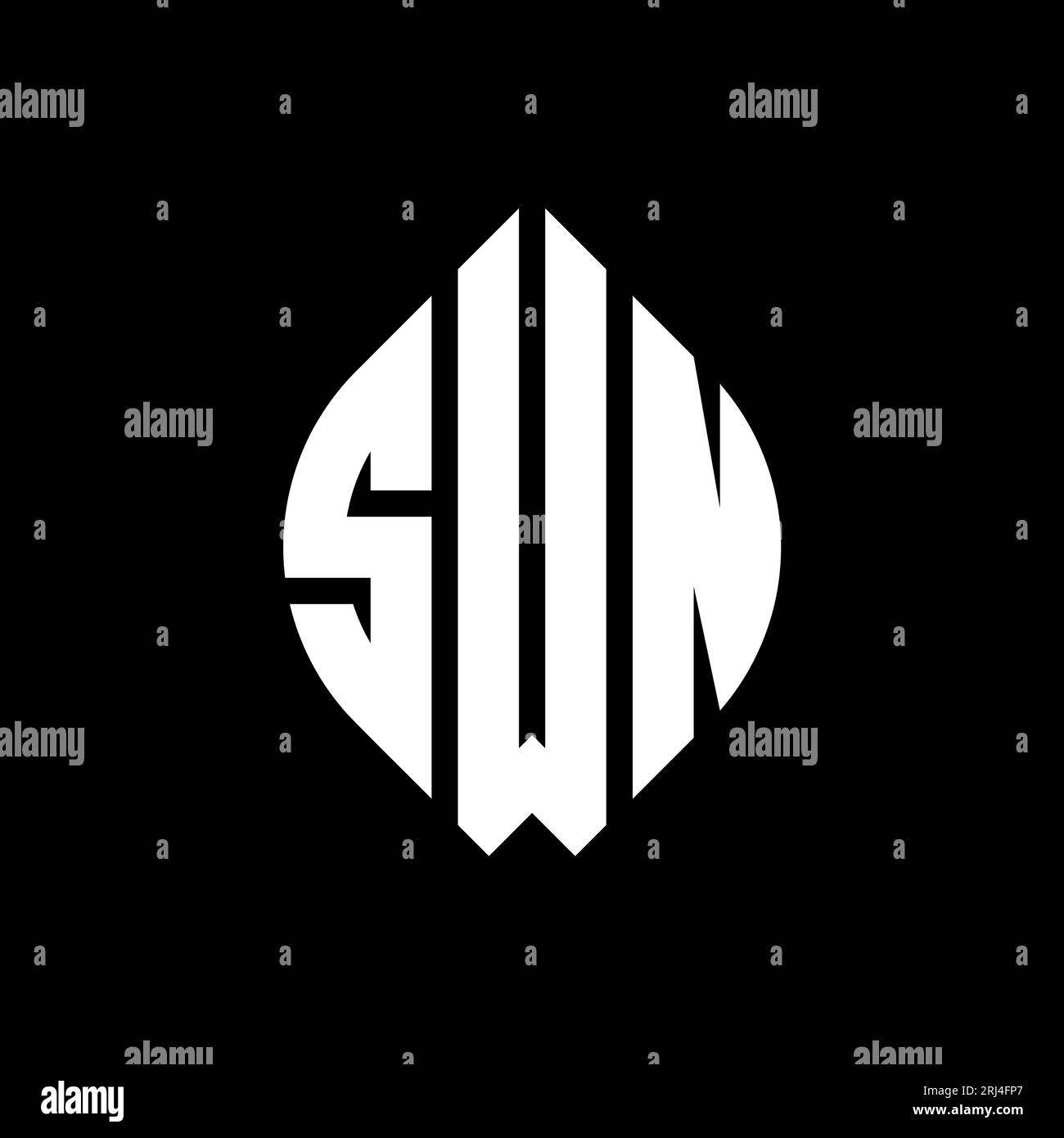 SWN circle letter logo design with circle and ellipse shape. SWN ...