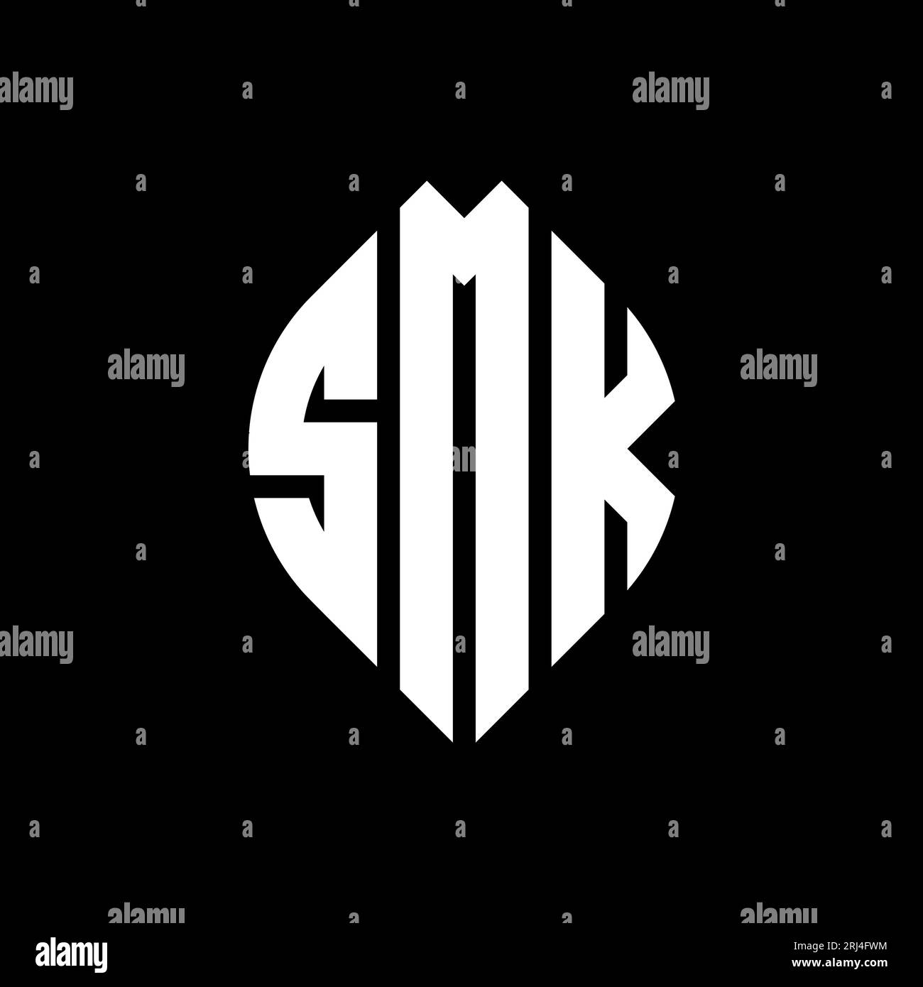 SMK circle letter logo design with circle and ellipse shape. SMK ...