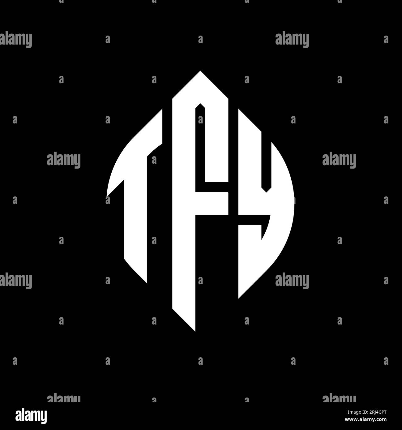 TFY circle letter logo design with circle and ellipse shape. TFY