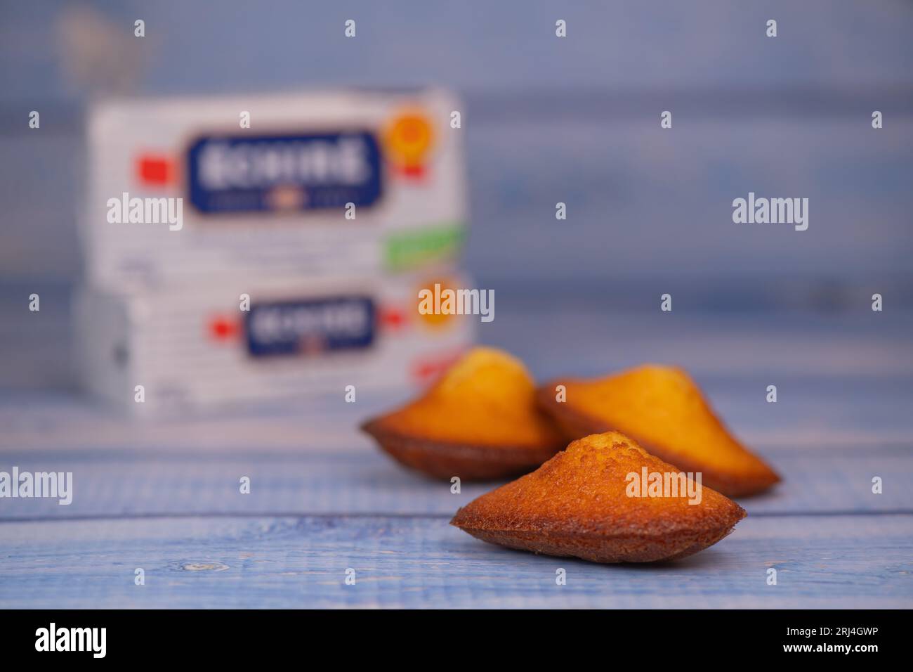 Delicious madeleine cake with Traditional wrapped butter sticks, Echire