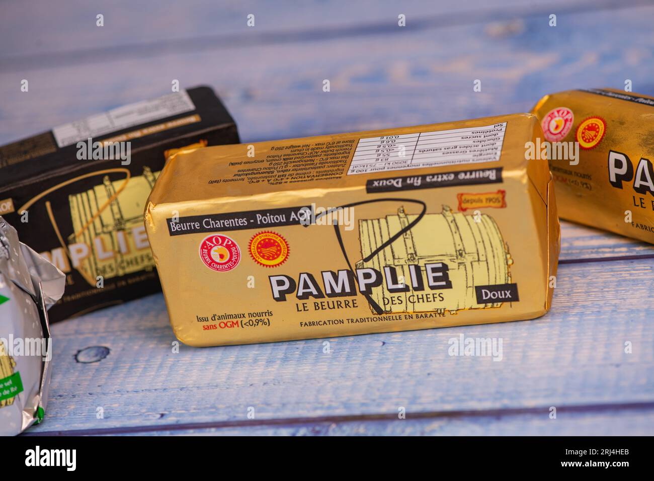 Traditional wrapped butter sticks, Pamplie butter of France, Unique